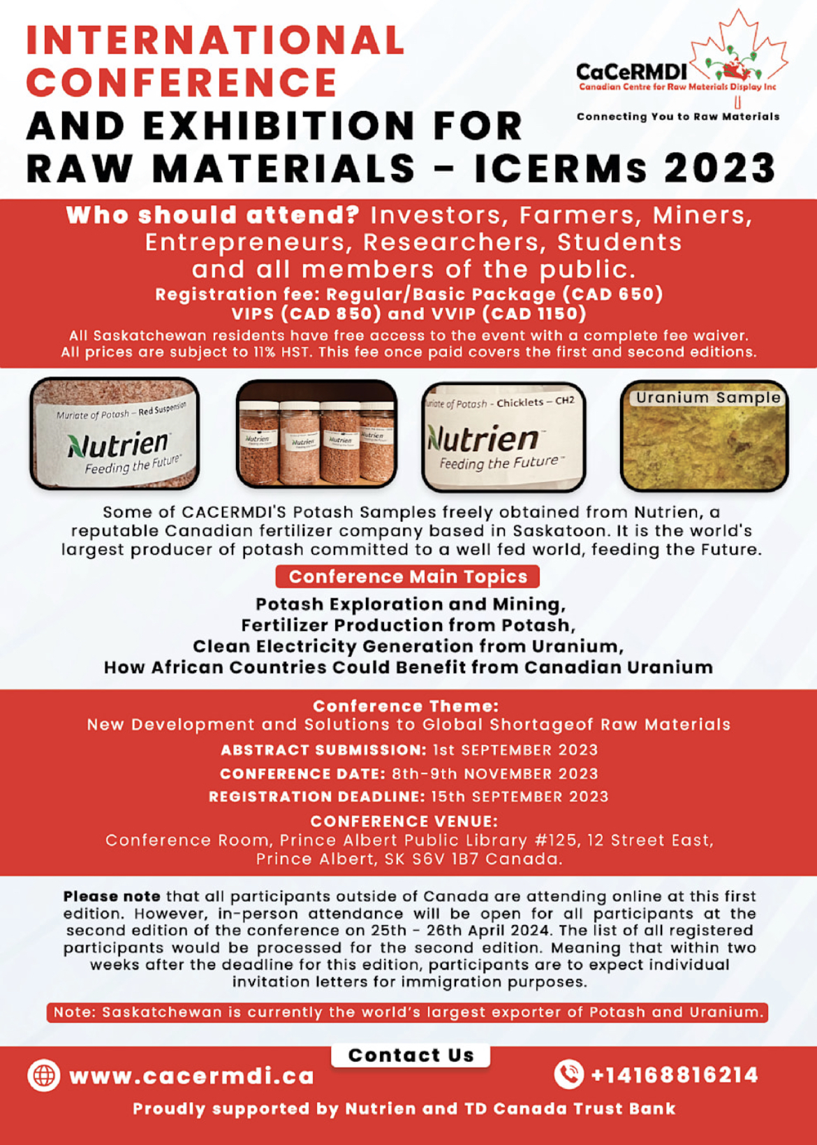 CACERMDI ICERMs 2023 Flyer Canadian Centre For Raw Materials Display Inc cacermdi-icerms-2023-flyer-canadian-centre-for-raw-materials-display-inc